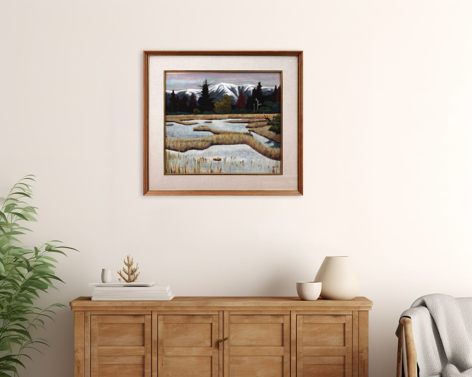 鯰越春湖『風景』日本画【真作保証】 絵画 鯰越春湖 『風景』 日本画 - 北海道画廊