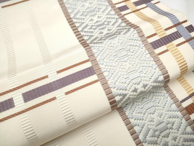 平和屋着物○本場筑前博多織 八寸名古屋帯 酒井豊 弥三右