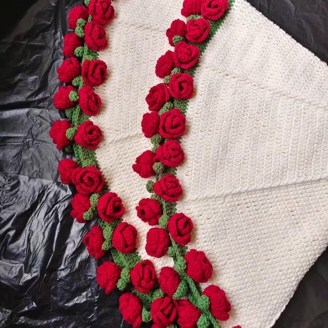 ブランケット 毛布 かわいい 花柄 寝具 完成品 インテリア 雑貨 赤