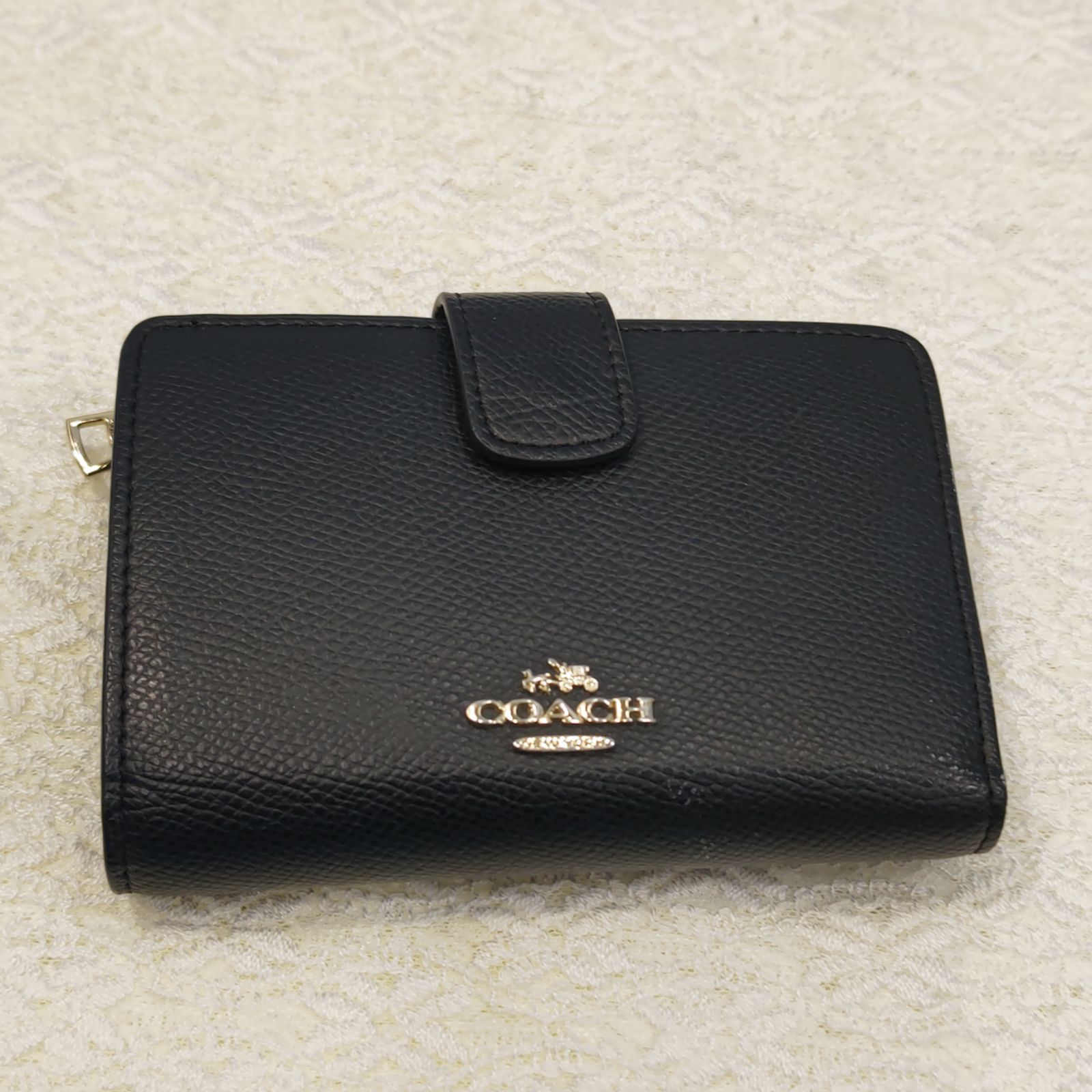 S92856 COACH コーチ 黒 二つ折り財布 レザー 53436 レディース