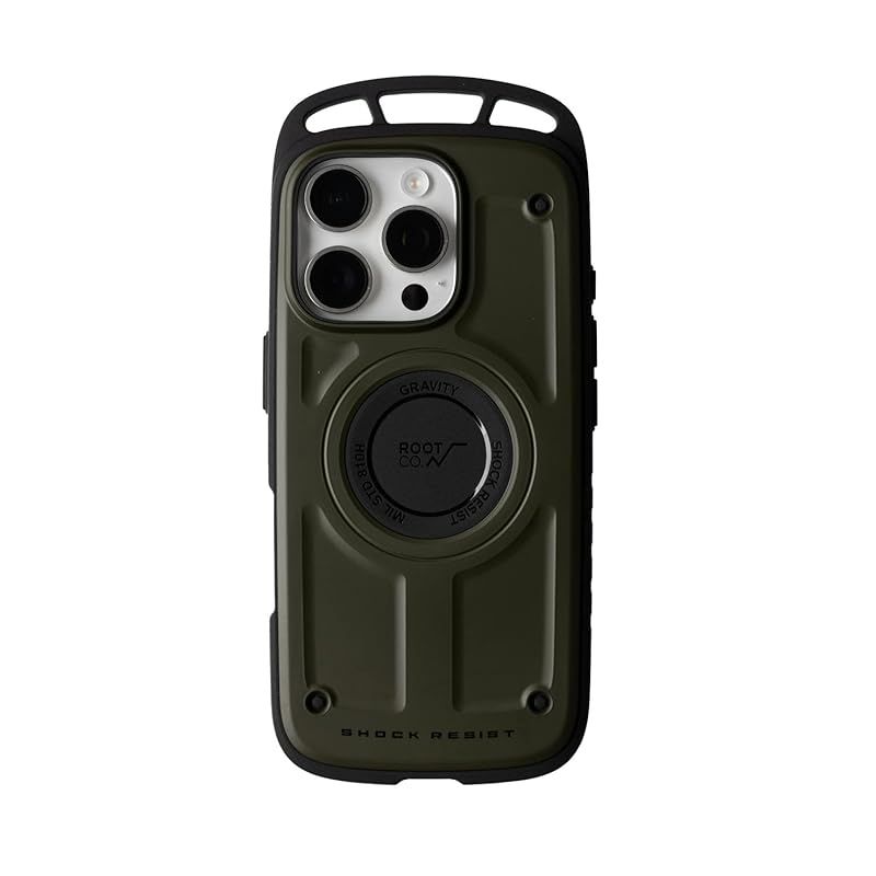 ROOT CO. iPhone16Pro GRAVITY Shock Resist Case Pro. カーキ