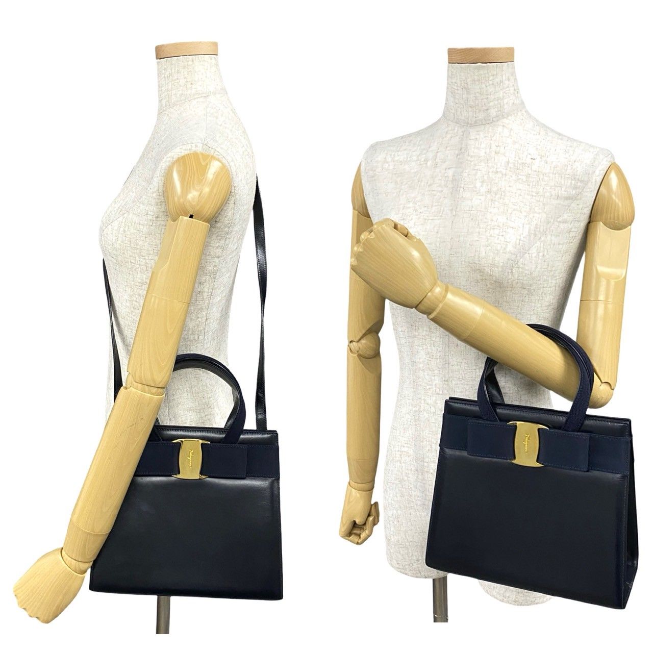 極 美品 Salvatore Ferragamo サルヴァトーレフェラガモ ヴァラ リボン 