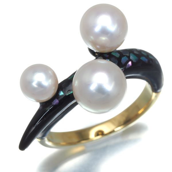 TASAKI タサキ リング パール 真珠 5.5-7.8mm シェル 13号 K18YG  