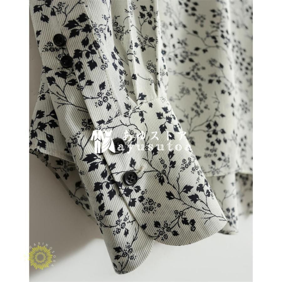 人気ブランドも送料無料! ブラウス レディース 長袖 春 ス シャツ 花柄 カットソー きれいめ 仕事 通勤 フォーマル オフィス 入学式 結婚式 おしゃれ 大人