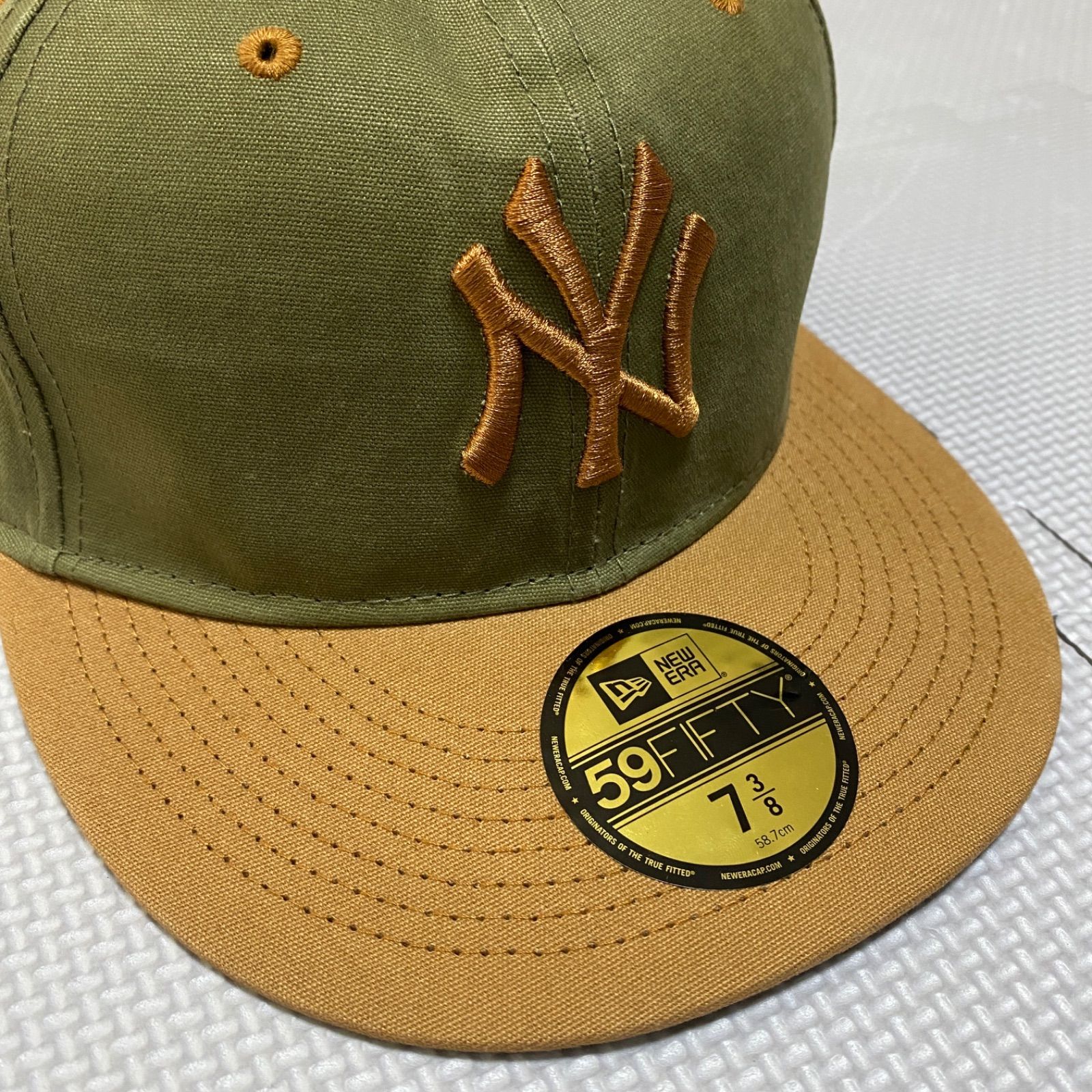 海外限定 newera yankees ヤンキース 茶 7 5/8 新品帽子 - www