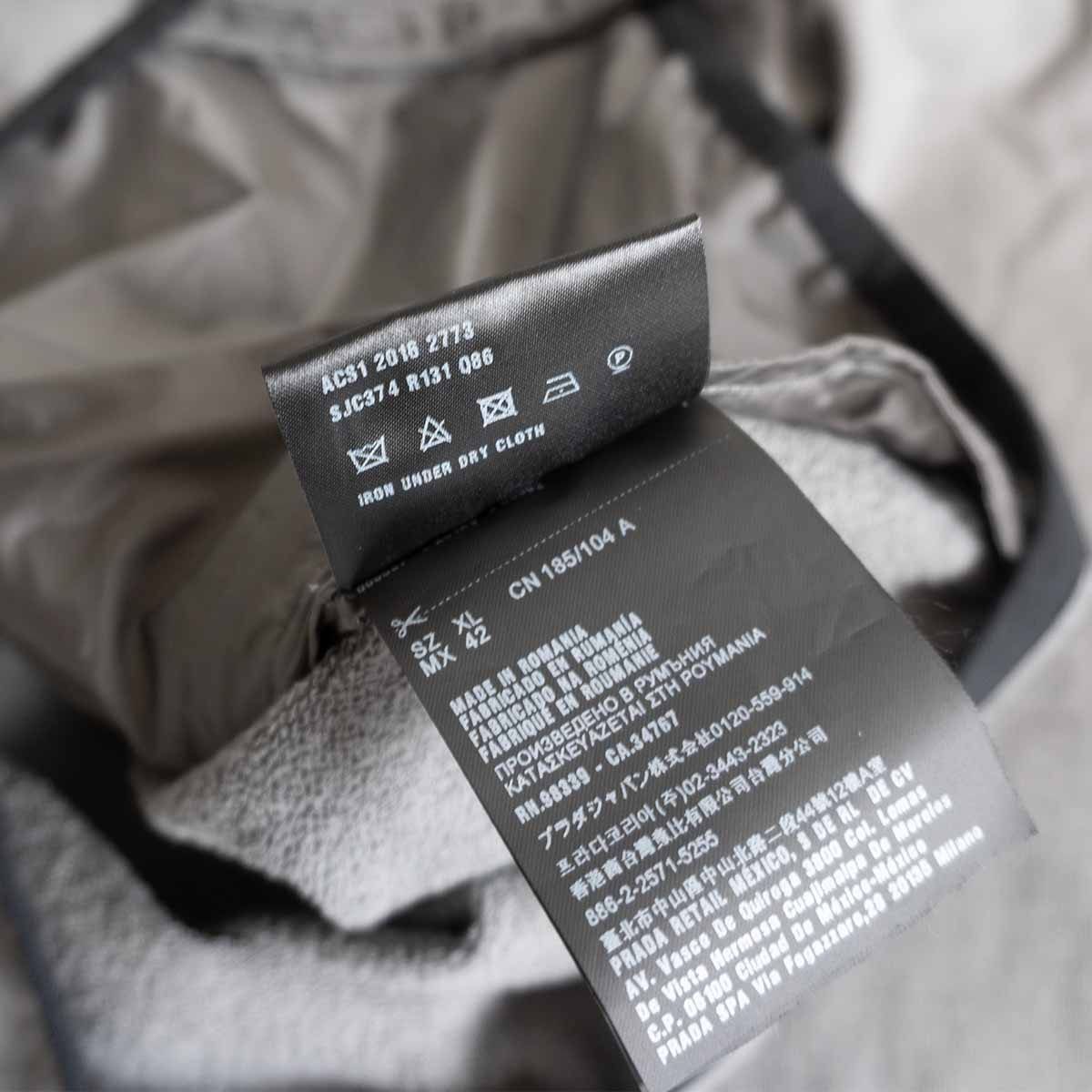 美品PRADA SPORTナイロン スウェット 切替 ジャケット XL プラダ