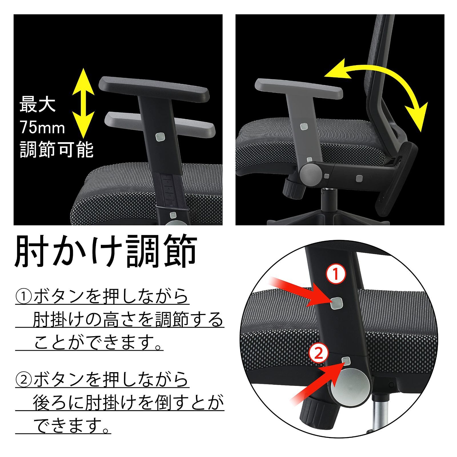 数量限定】(肘なし) JG4-402RE サイズ:w665×d655×h960~1050mm レッド