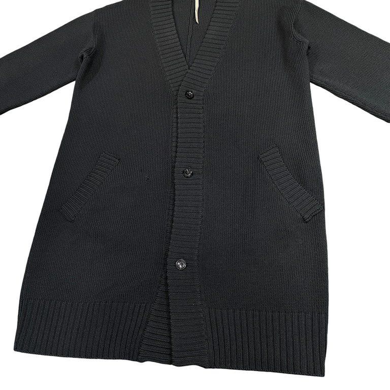 SILENT DAMIR DOMA リブ編みヴァージンウールロングニットコート