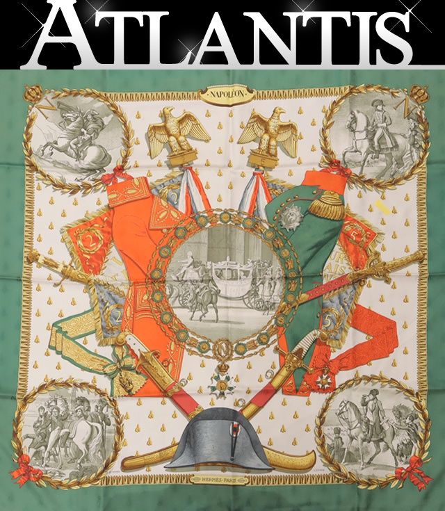 エルメス　HERMES　スカーフ　カレ90　ナポレオン エルメス HERMES/スカーフ カレ90 ナポレオン NAPOLEON 肖像画 コート