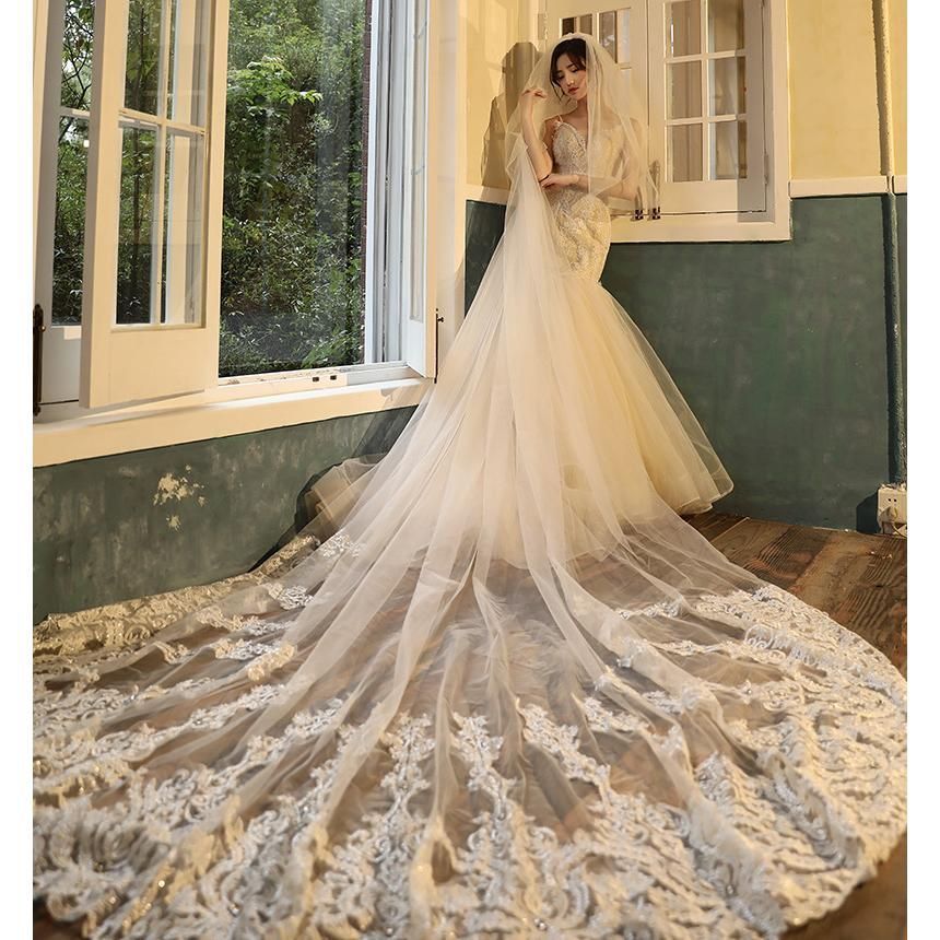 ウエディングベール ウェディングベール レース ヴェール ロング ブライダル 結婚式 二次会 披露宴 海外挙式 前撮り 教会式 チャペル式 ゴージャス エレガント