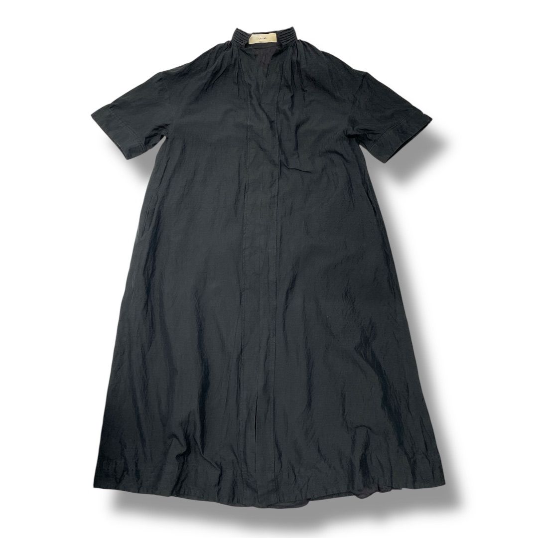 CYCLAS シクラス ロングワンピース ベルト付き 半袖 Vネック スタンド