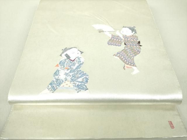 専用帯2097●銀座おおぎ屋扱い 加賀友禅の巨匠 初代由水十久 卵月 瀞金錦袋帯 専用帯2097○銀座おおぎ屋扱い 加賀友禅の巨匠 初代由水十久 卵