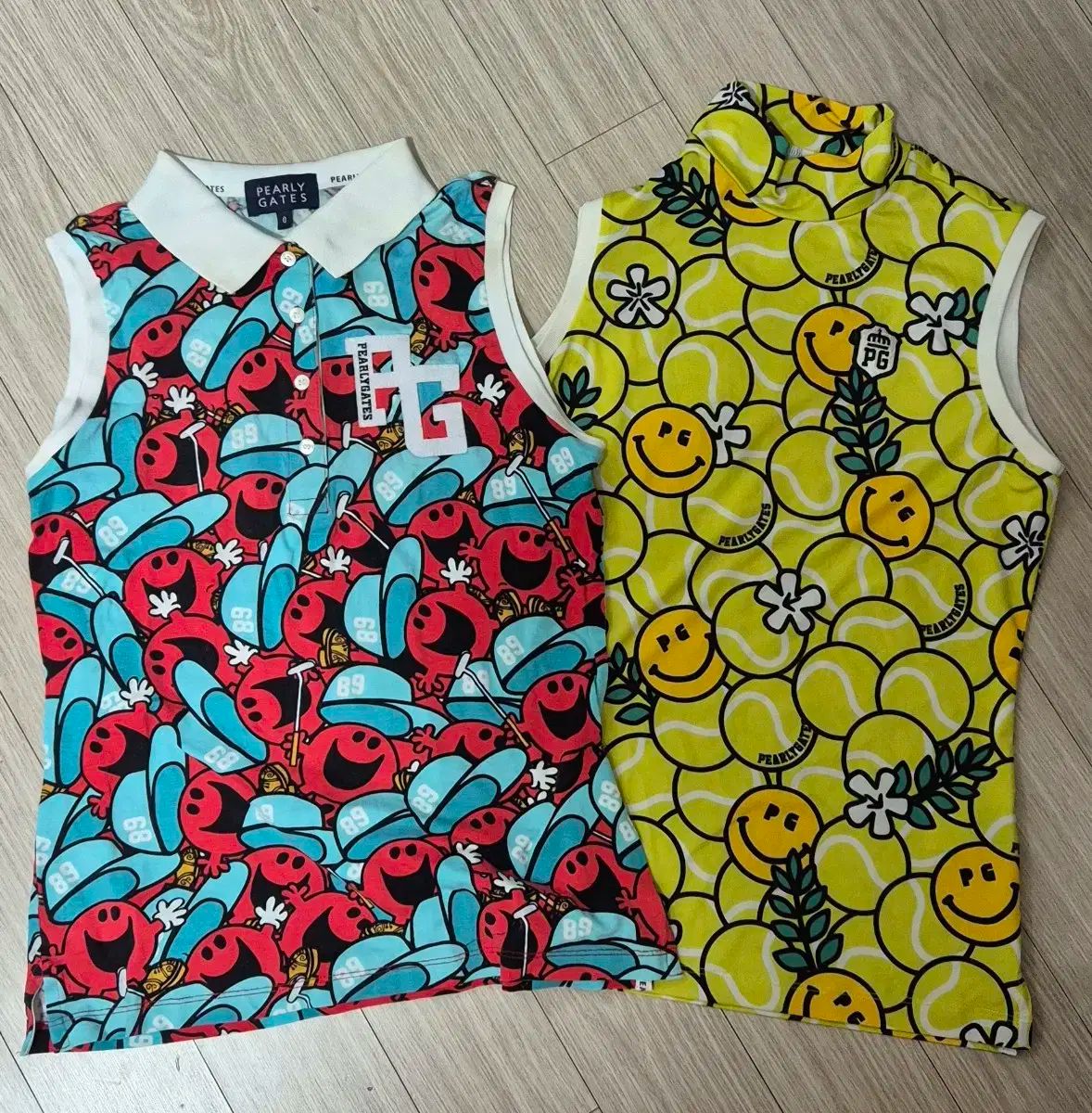 PEARLYGATESスマイルノースリーブシャツ　サイズ0 PEARLY GATES(パーリーゲイツ) スマイル ノースリーブ Tシャツ 0