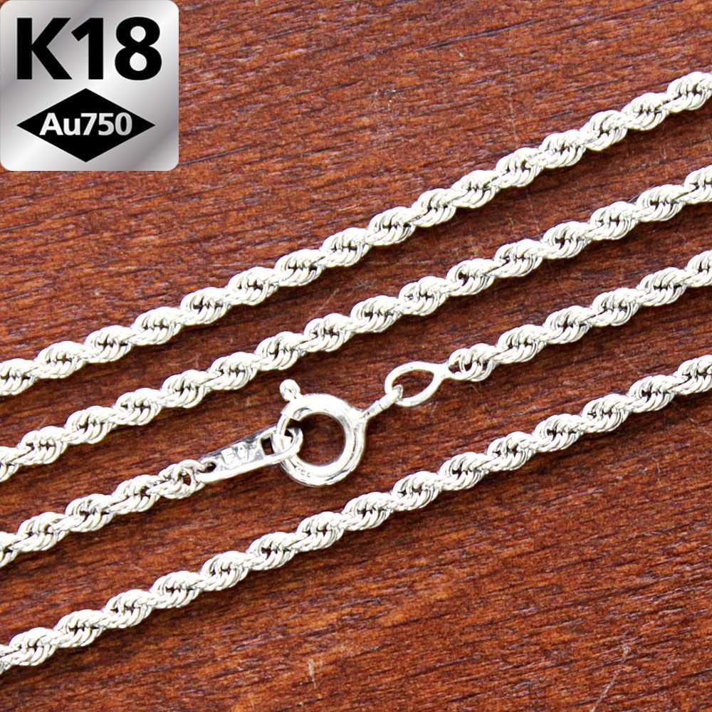 2.2mm 45cm K18 wg ロープ チェーン ネックレス 18金 - メルカリ 