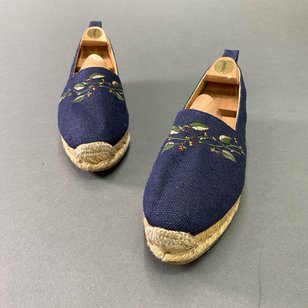 6d6 《美品》 HERMES エルメス 刺繍デザイン エスパドリーユ