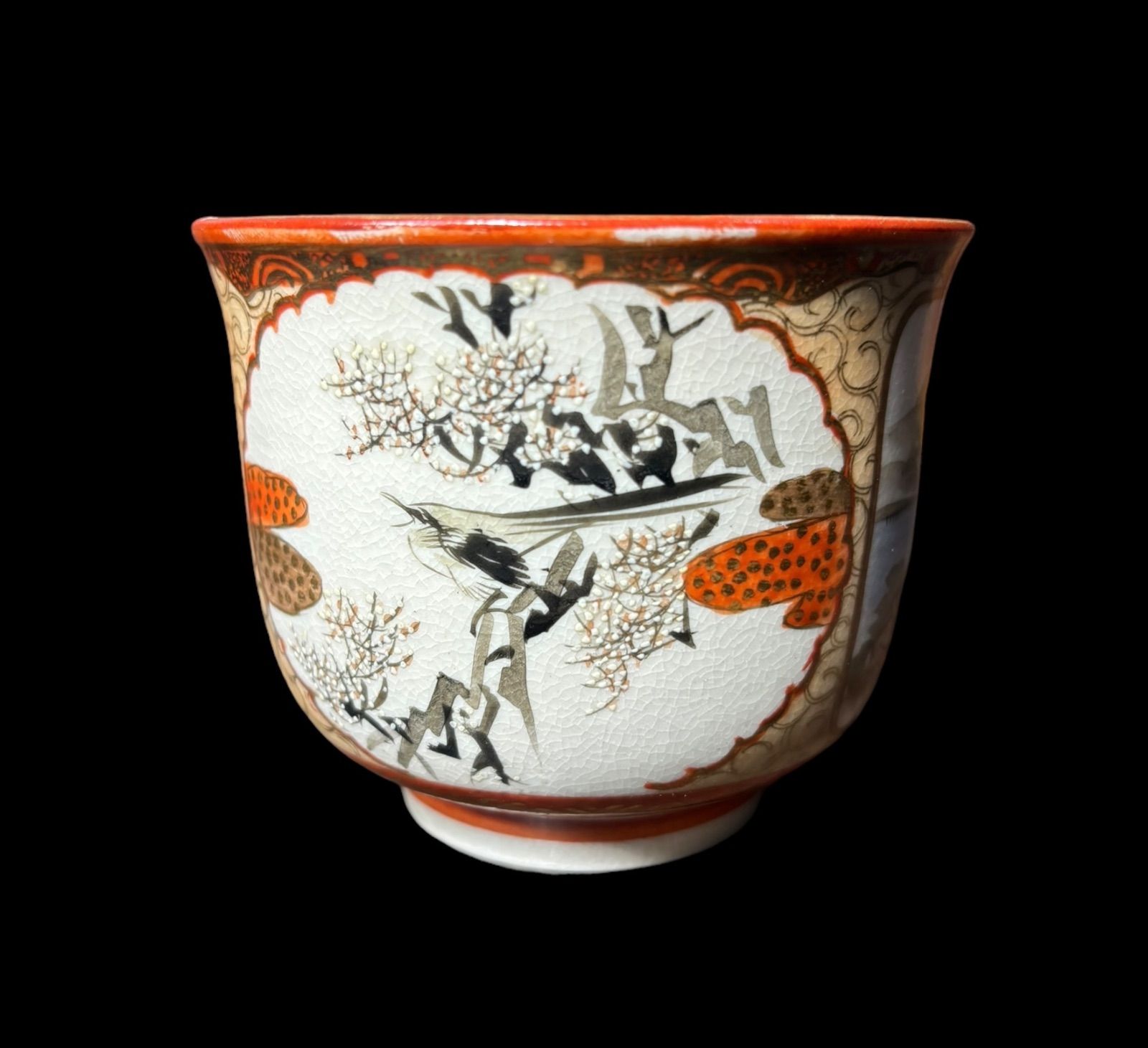 骨董品 古久谷 久谷焼 急須 湯呑み 赤絵 古久谷九谷焼湯呑み骨董品時代物