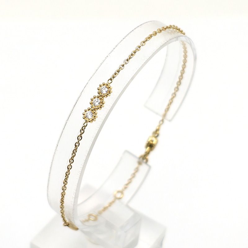 楠本質店 元住吉 クリスチャン ディオール K18 ミミローズ ブレスレット 3Pダイヤ JMRO95007