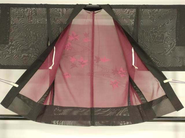 平和屋着物▽羽織　スリーシーズン　春夏秋　塵除け　紗　竜田川文　正絹　逸品　DAAV5229az 平和屋着物▽羽織 スリーシーズン 春夏秋 塵除け 紗 竜田川文 正絹