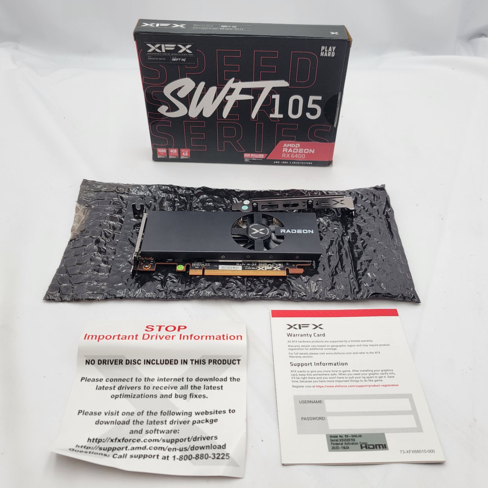 グラフィックボード・グラボ・ビデオカード XFX SWFT105 RADEON RX 6400 4GB (LP) Xfx Swft105 Radeon RX 6400 | eBay