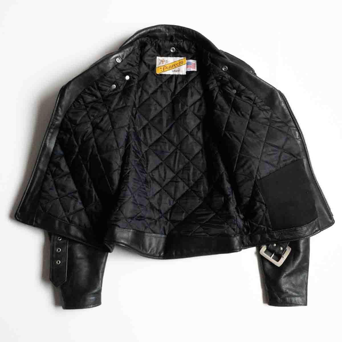 米国製】Schott レザー ライダースジャケット 黒 42 ダブル ブラック