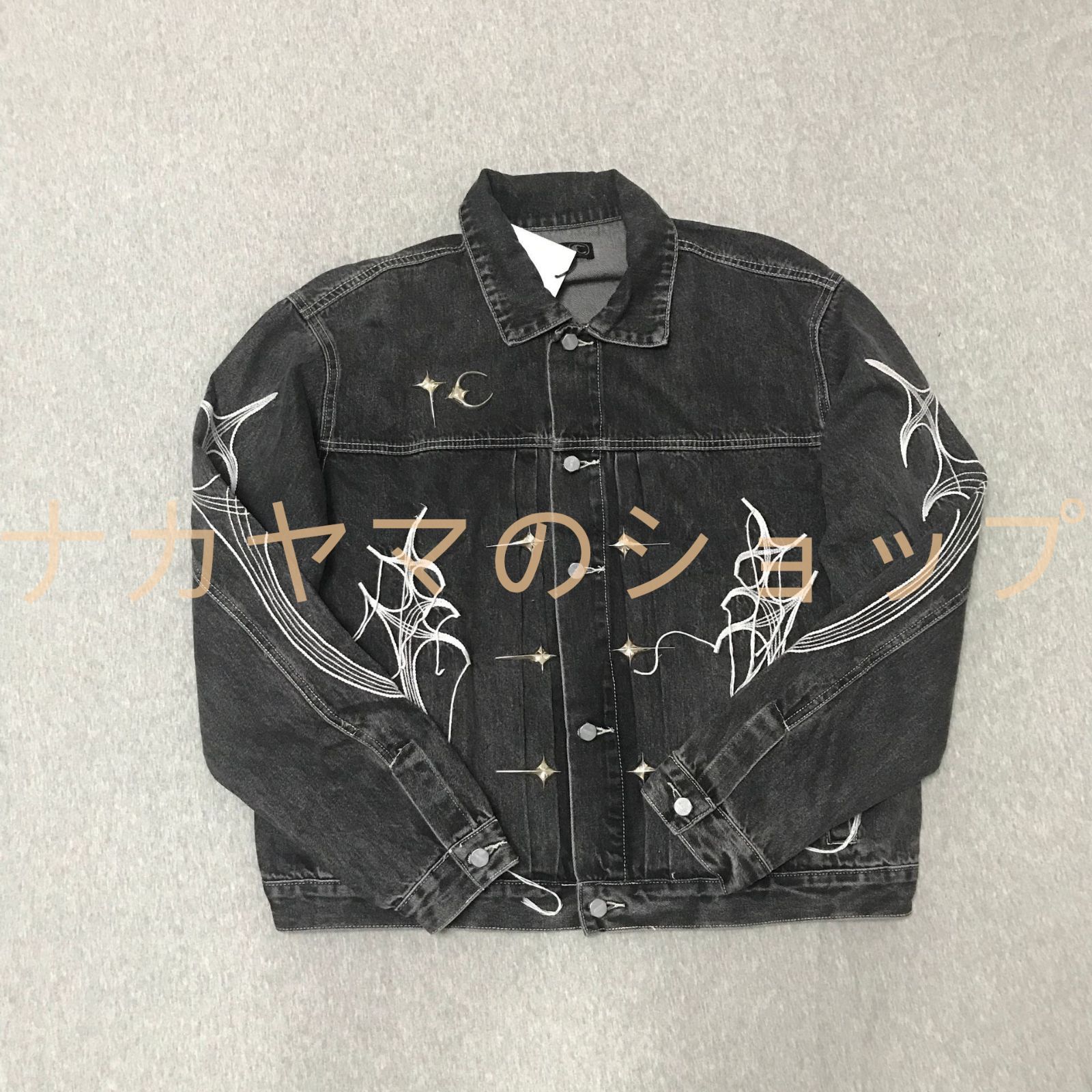 新品未使用 THUG CLUB(サグクラブ) ジャケット 星月バッジ 長袖 デニム 