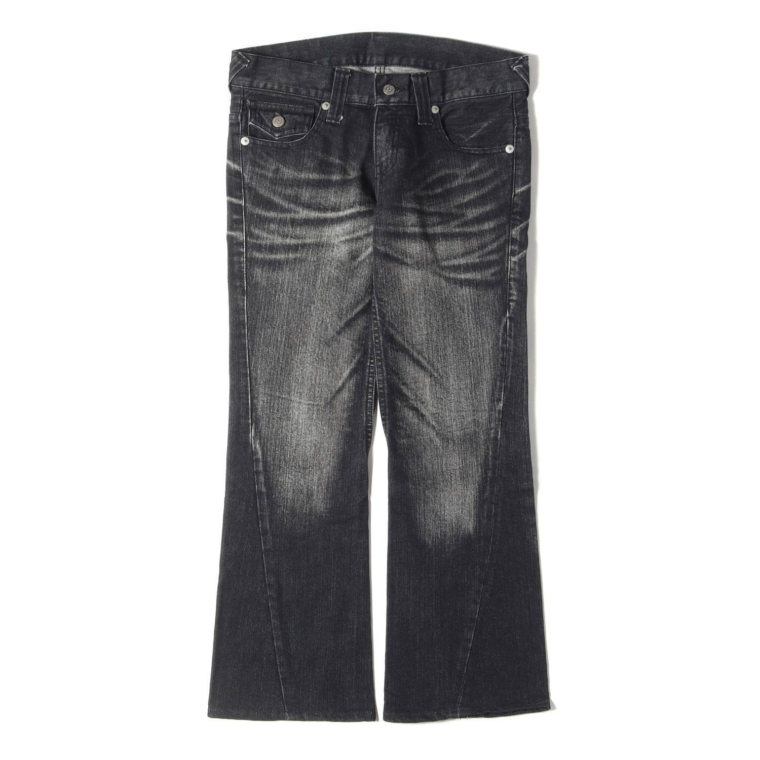 00s トルネードマート ストライプ フレア デニム ロング丈 Y2K ギャル