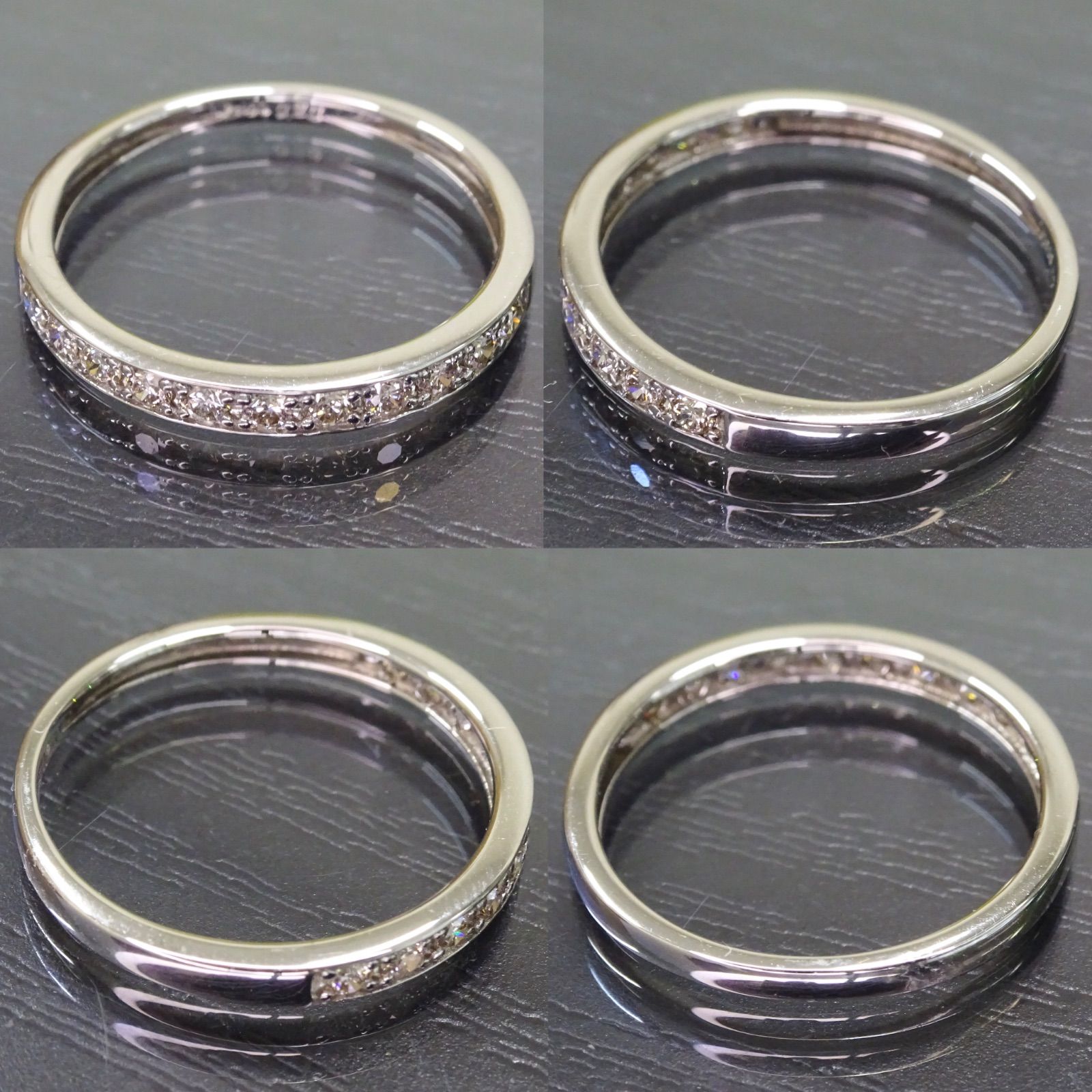 プラチナ pt950 ハーフ エタニティ 天然ダイヤモンド 0.20ct リング 