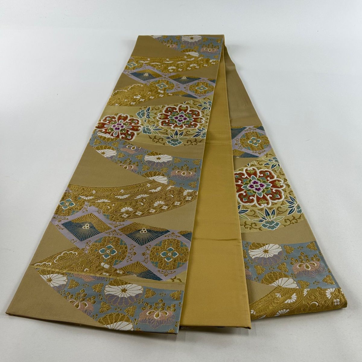 【超美品】花柄 金糸パステルカラー刺繍加工 ワイン色 袋帯 超美品】花柄 金糸パステルカラー刺繍加工 ワイン色 袋帯 レディース