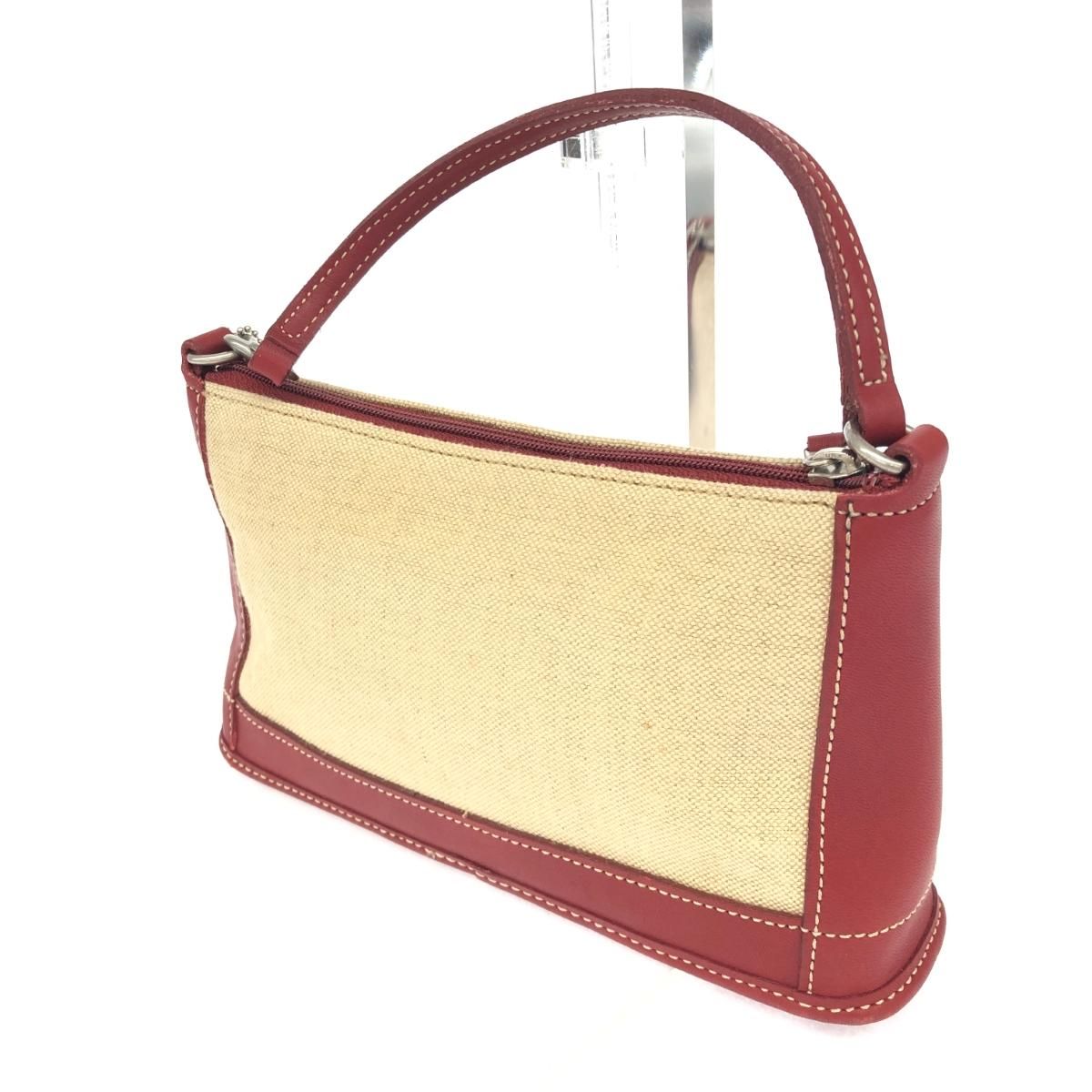 COACH オールドコーチ アクセサリーポーチ ボルドー/ベージュ