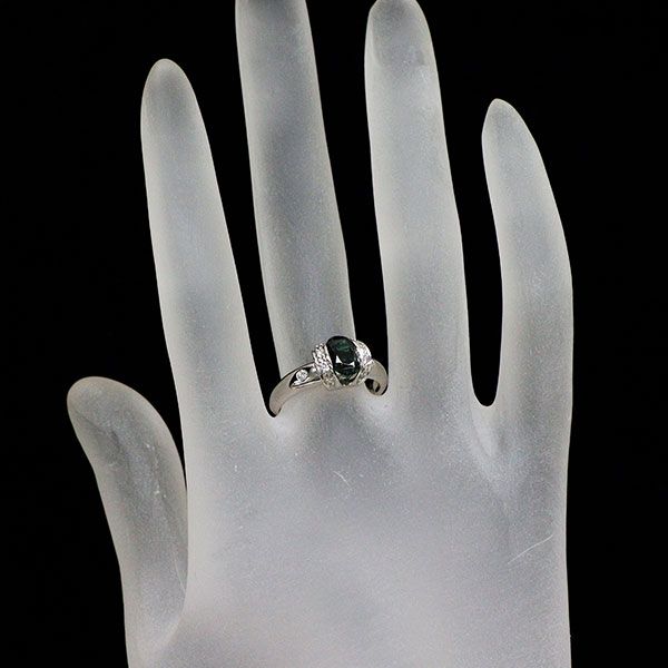 Pt900 カラーチェンジ ガーネット ダイヤモンド リング 1.04ct
