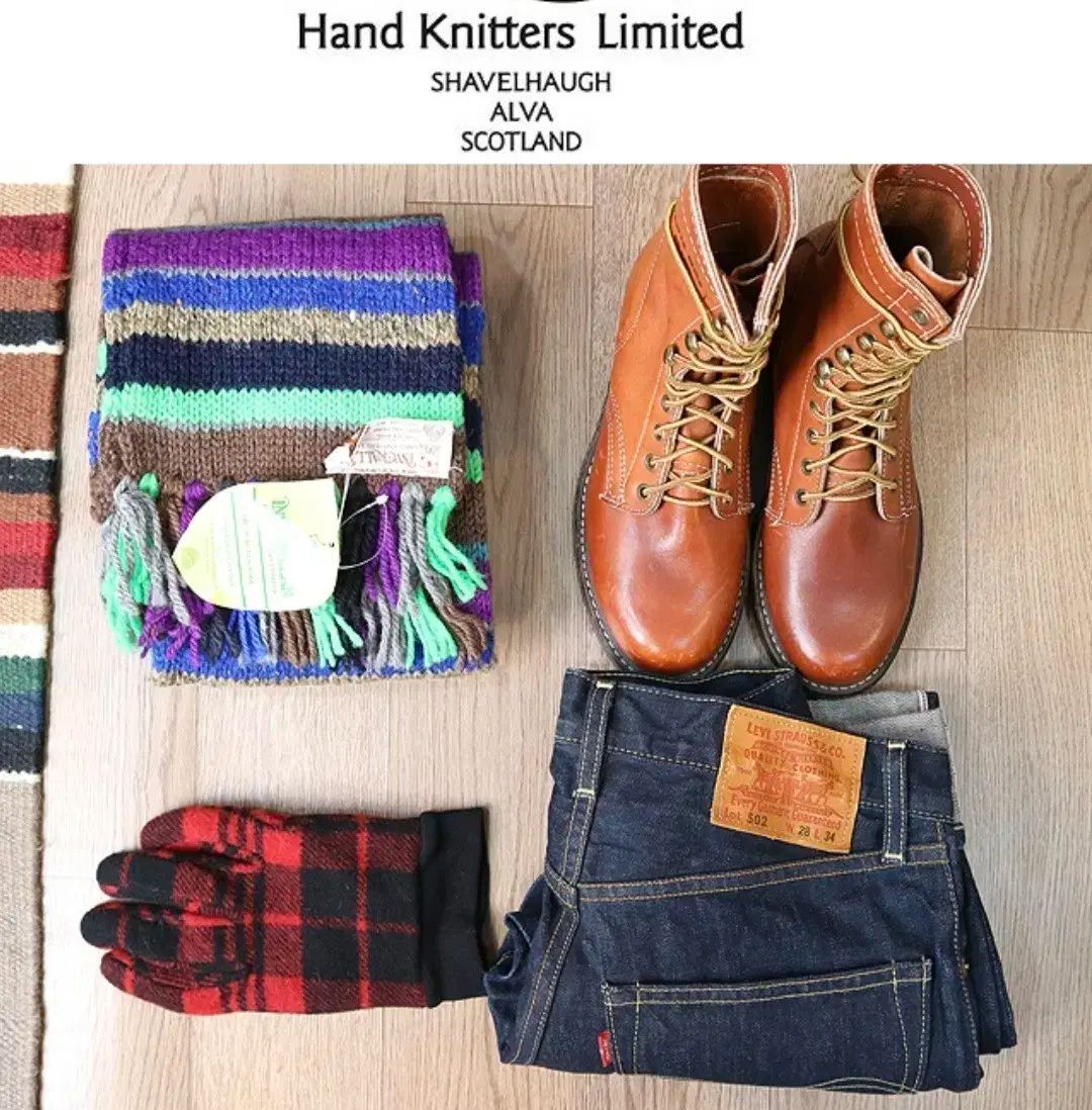 inverallan インバータアラン ウール 100 % ハンドメイド ロング マフラー