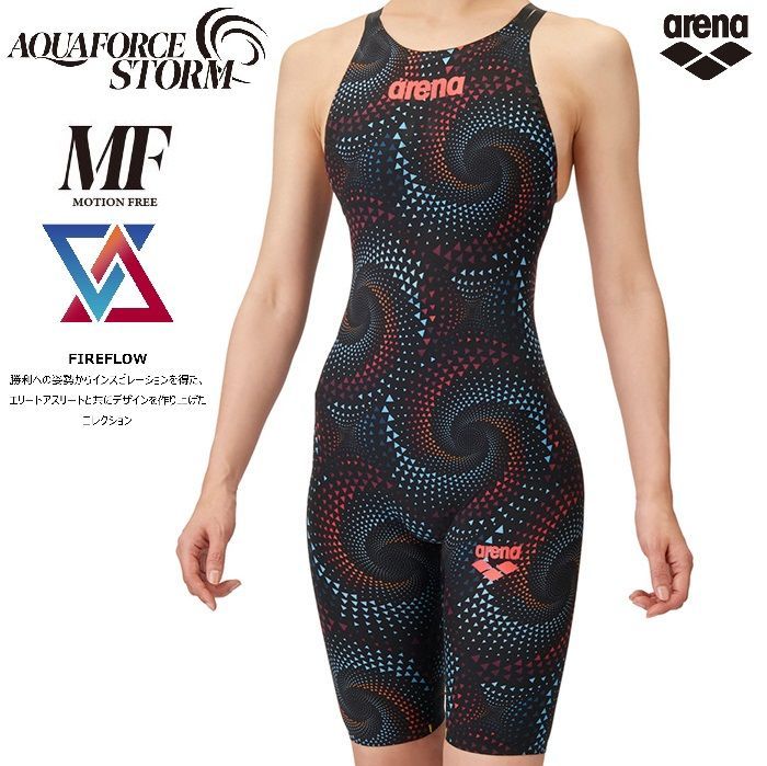 arena AQUAFORCE STORM レディース MF AS4FRCO2W 2025年 デザイン アクアフォースストームMF レーシングワンピーススパッツ レース水着 水泳 競泳