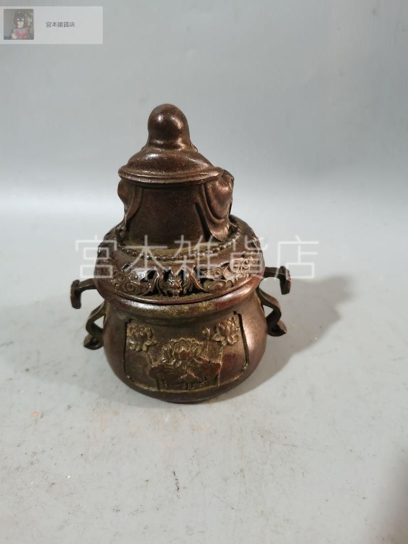 弥勒仏の両耳 香炉 装飾品 工芸品美術品 置物 銅製 如意耳炉塔 弥勒仏両耳香炉 香道具 装飾品 工芸品 美術品