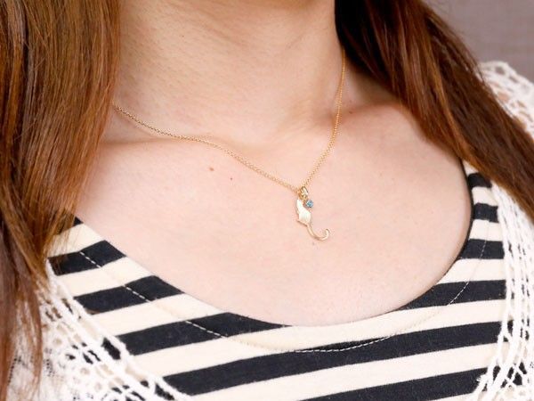ネックレス・ネコ・ガーネット・18金・ペンダント　18K　メルカリ便 種類1：ガーネット 18金 ネックレス メンズ k18 猫 選べる天然石