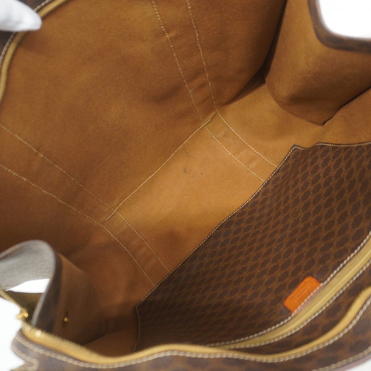 5ge6475】セリーヌ トートバッグ マカダム PVC ブラウン ゴールド金具  