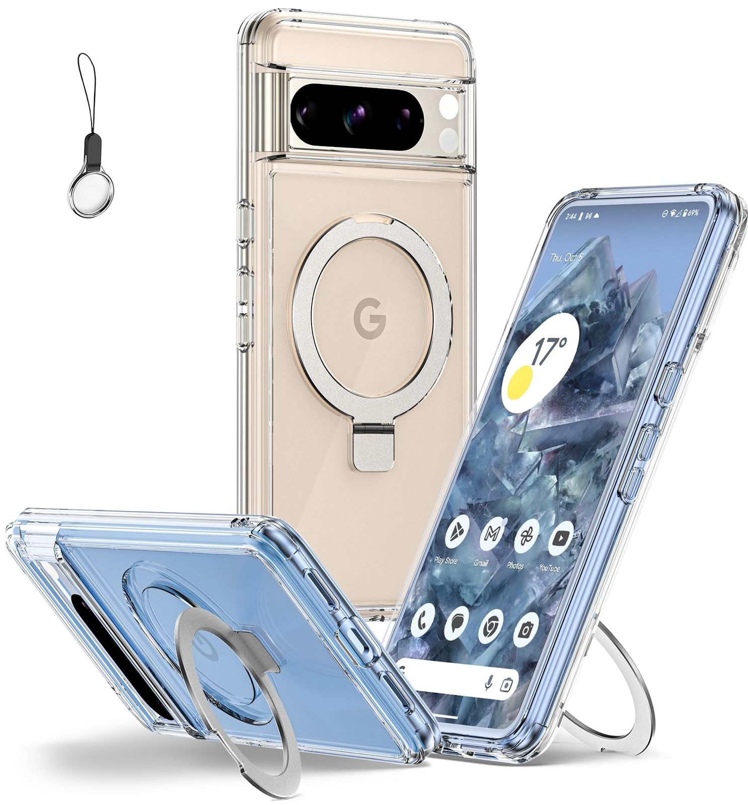 Google Google Pixel 7 ケース リング クリア 透明 TP Pixel 7 ケース 
