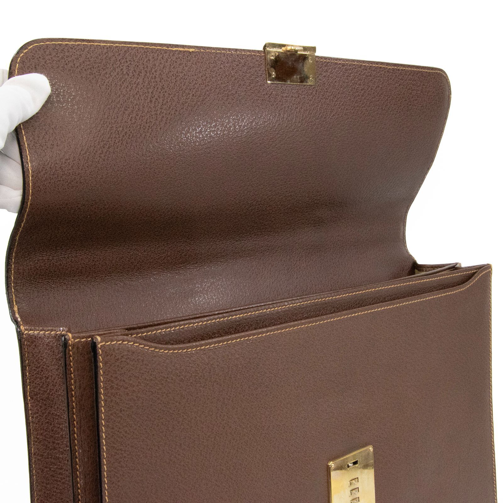 美品 GUCCI オールドグッチ ブラウンレザー ビジネスバッグ ブリーフケース 本物 オールドグッチ ビジネスバッグ ブリーフケース メンズ 茶色