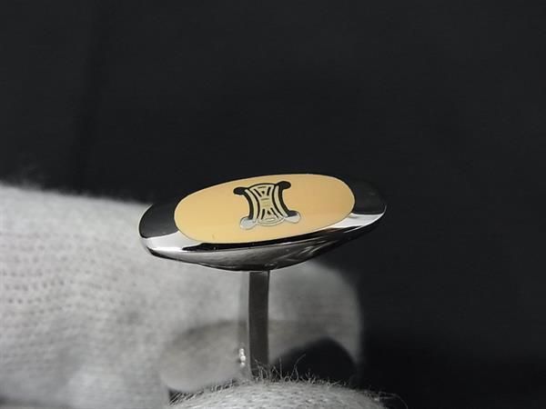 【美品】OLD CELINEセリーヌカフス・タイピン マカダムsilver925 □極美品□ CELINE セリーヌ マカダム SV925 カフスボタン