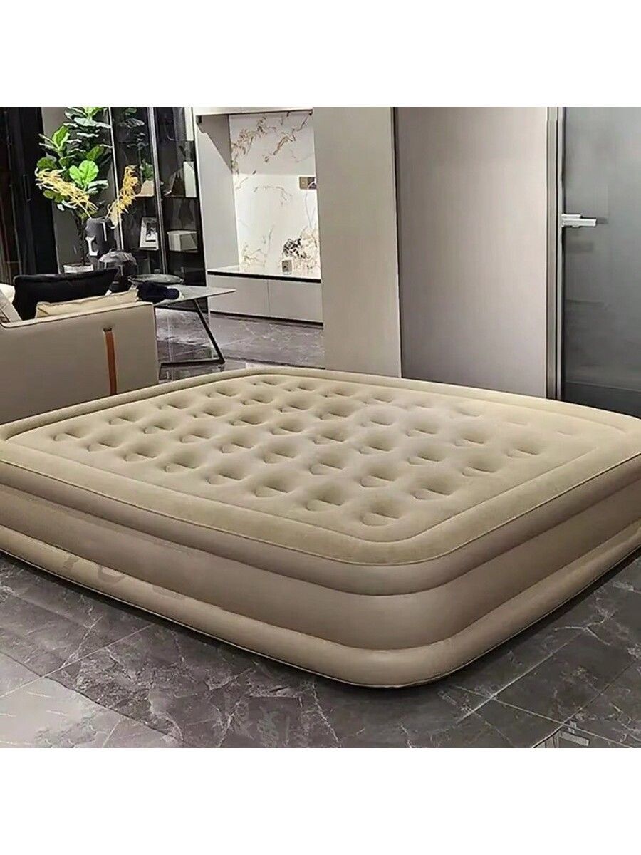 2人用 ラグジュアリー キャンプベッドマット PVC 空気入れ付き 厚手 インフレータブルスリーピングマット グランピングマット