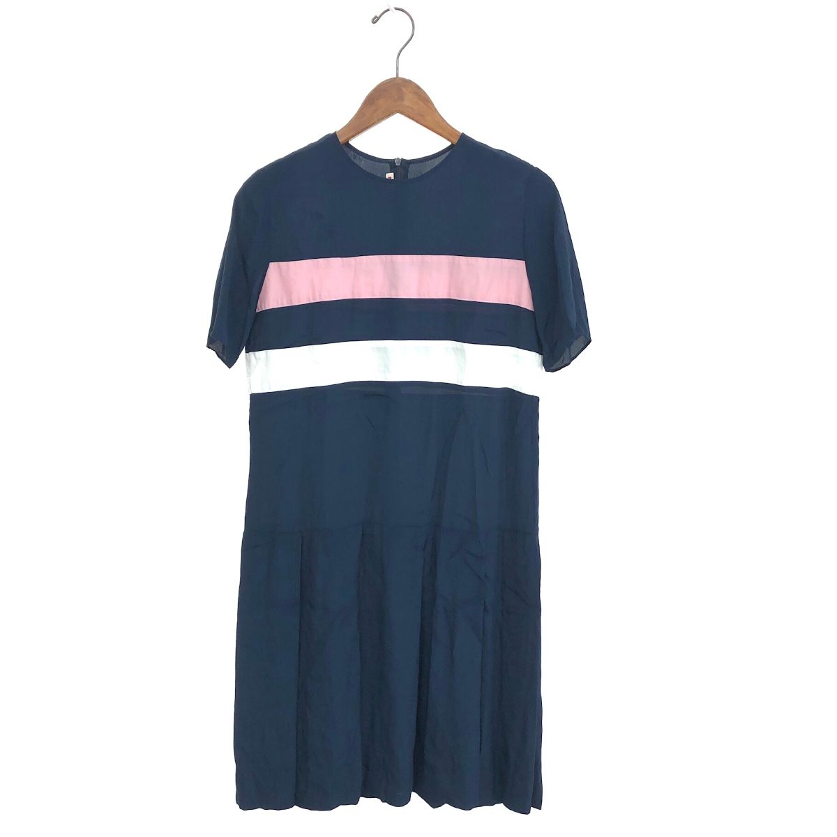 MARNI マルニ 半袖 ワンピース サイズ:14  ネイビー シルクレーヨン レディース 　240001142512 MARNI マルニ 半袖 ワンピース サイズ:14 ネイビー シルクレーヨン