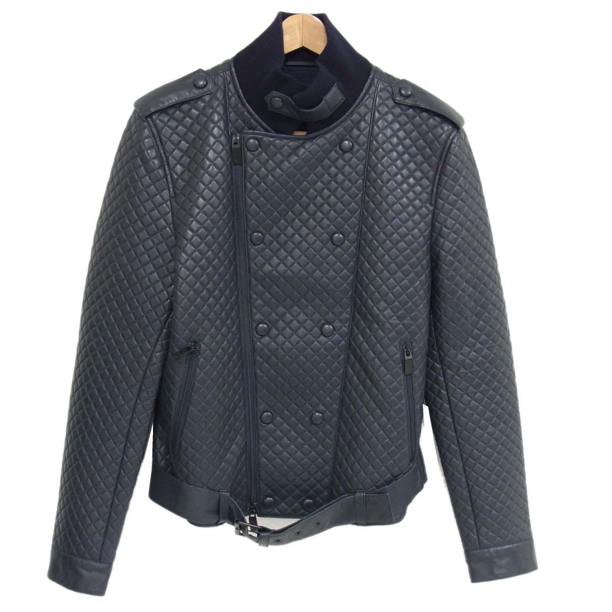極美品 黒タグ 最高峰◇EMPORIO ARMANI キルティング ラムレザー 極美品 黒タグ 最高峰◇EMPORIO ARMANI キルティング ラムレザー