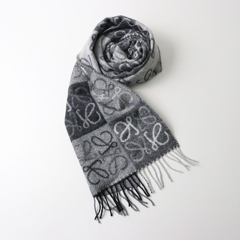 ✨極美品✨LOEWE ロエベ アナグラム マフラー ウール＆カシミヤ 美品 ロエベ LOEWE Cashmere Wool Anagram Scarf アナグラム切替