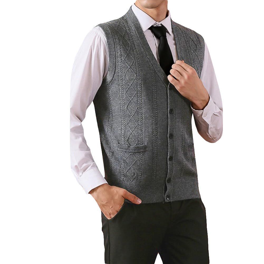 ニットベスト メンズ ベスト ニット ウール ビジネス ブランド 春 秋 冬 前開き Vネック多数 40代 50代にも好評商品情報から↓