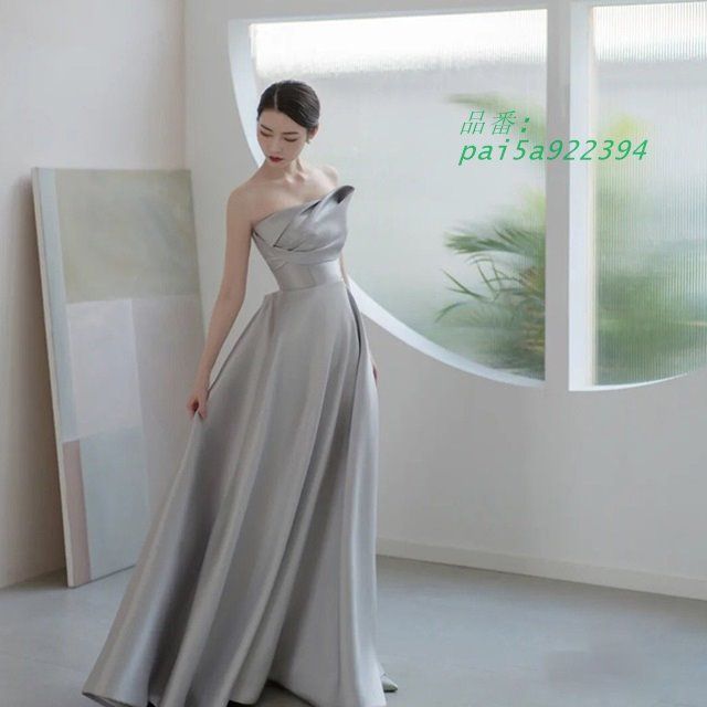 ウェディングドレス カラードレス 二次会 花嫁 パーティードレス ロングドレス 大きいサイズ シンプル 演奏会 4L 3L ステージ衣装 上品 発表会 オフショルダー pai5a922394