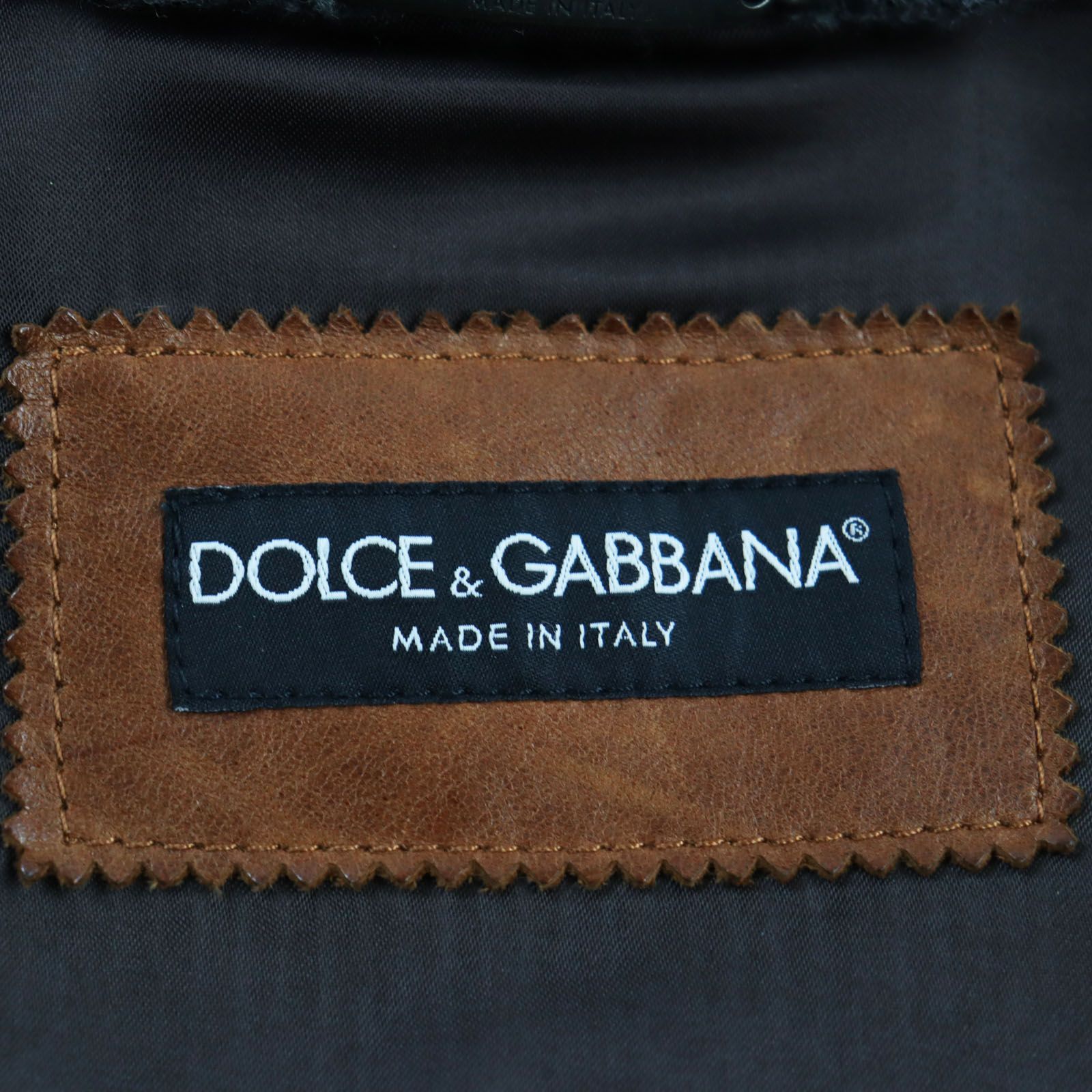 良品●DOLCE&GABBANA ドルチェ＆ガッバーナ 黒タグ ニット切り替え レザージャケット ブラウン 46 ハンガー・ガーメント付き イタリア製 正規品 メンズ