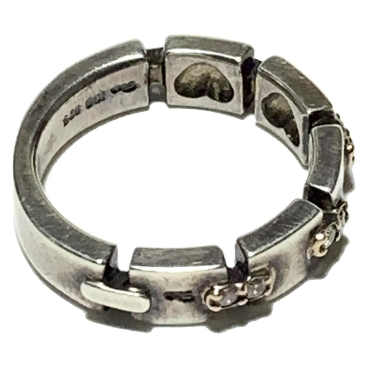 STAR JEWELRY スタージュエリー リング - K18YG×シルバー×クリア