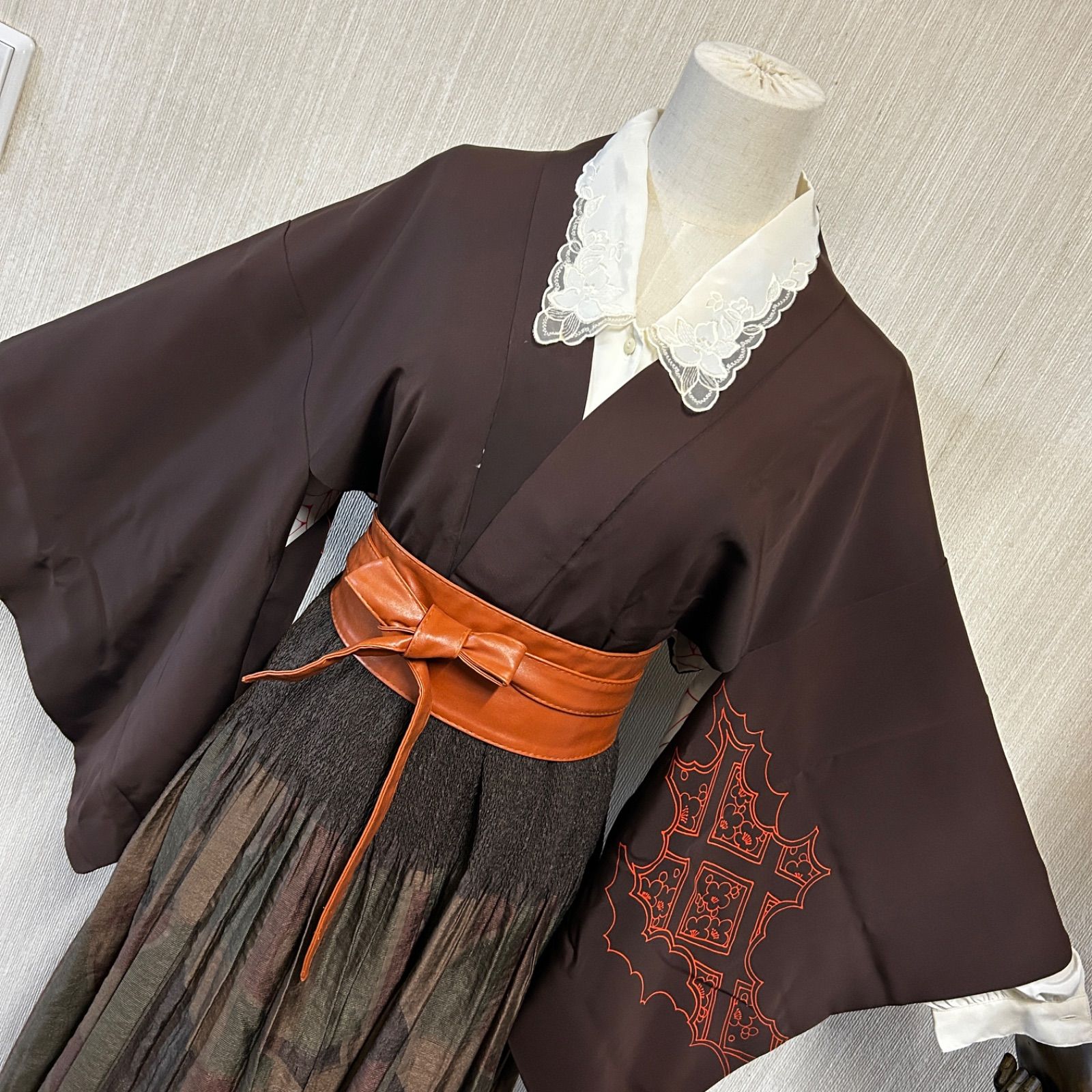 レディース 着物 和洋折衷コーデ 和洋ミックスコーデ ブラウン系