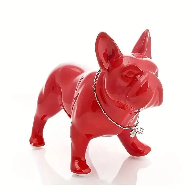 オブジェ ブルドッグ 赤 レッド フレンチブルドッグ  モダン 雑貨 置物 可愛い フレブル 犬 動物 シンプル レトロ デザイン 玄関 インテリア 贈り物