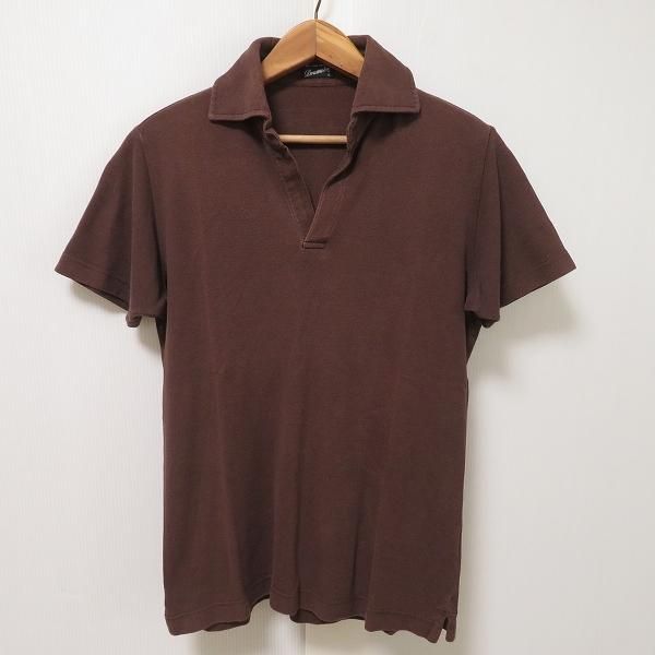 お買い得 #snc ドルモア Drumohr ポロシャツ S 茶 半袖 シンプル 無地 イタリア製 メンズ [889577] その他