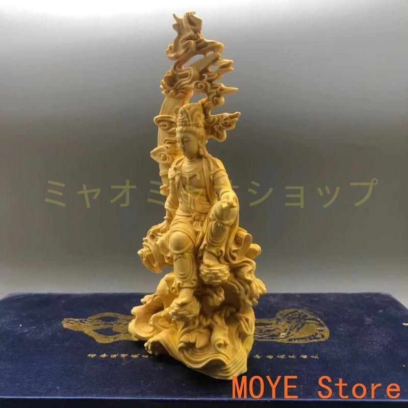 天然木彫り 水月自在観音